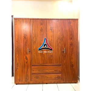Tủ thép vân gỗ thường 4 cánh 2 hộc kéo 