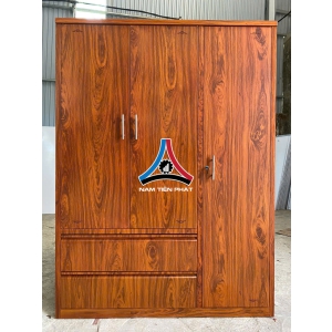 Tủ thép vân gỗ thường 3 cánh 2 hộc kéo 