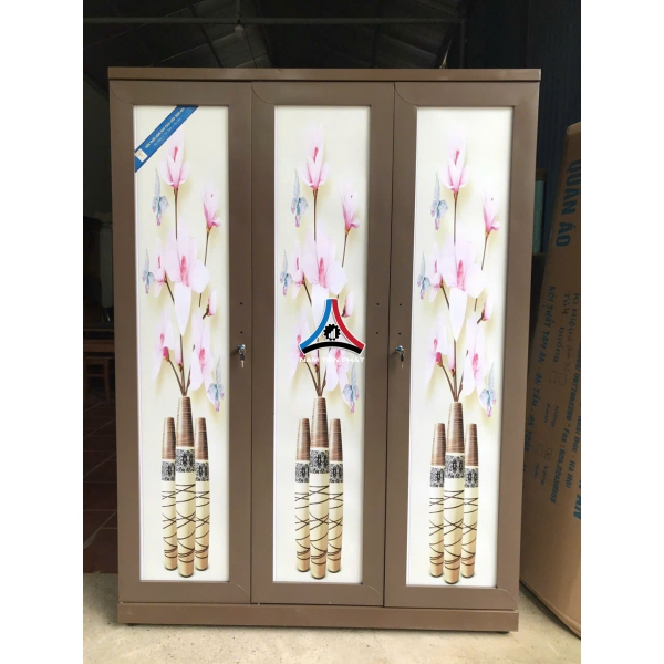 Tủ quần áo 3 cánh 3D không gương 