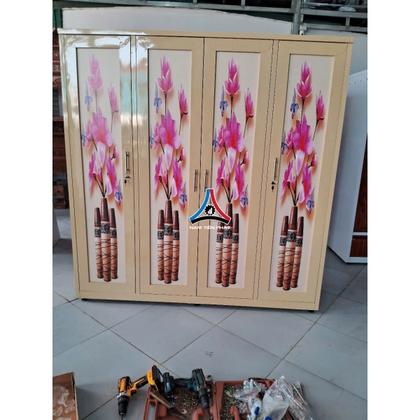 Tủ quần áo 4 cánh 3D không gương 