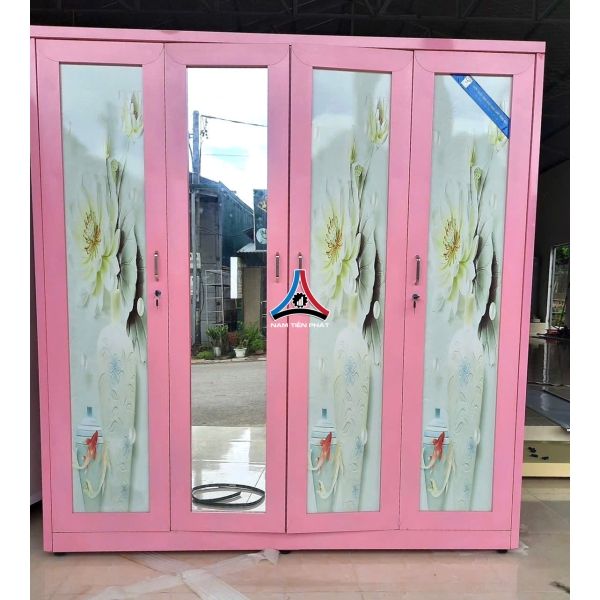 Tủ quần áo 4 cánh 3D có gương 
