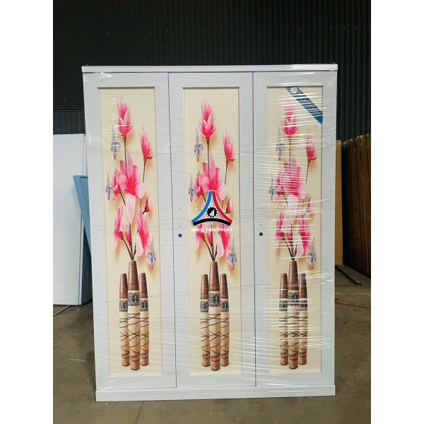 Tủ quần áo 3 cánh 3D không gương 