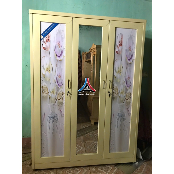 Tủ quần áo 3 cánh 3D có gương 